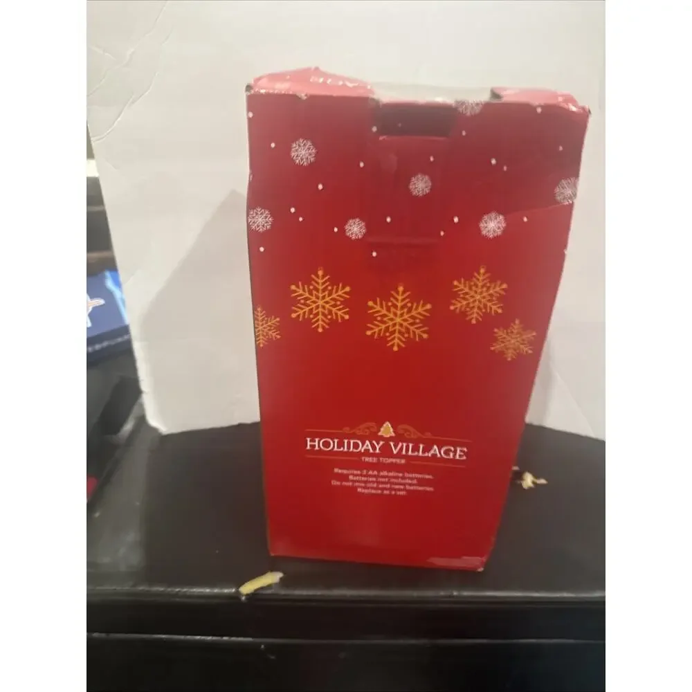 Holiday Village Christmas Tree Topper Battery Operated Angel Lights Up Working
